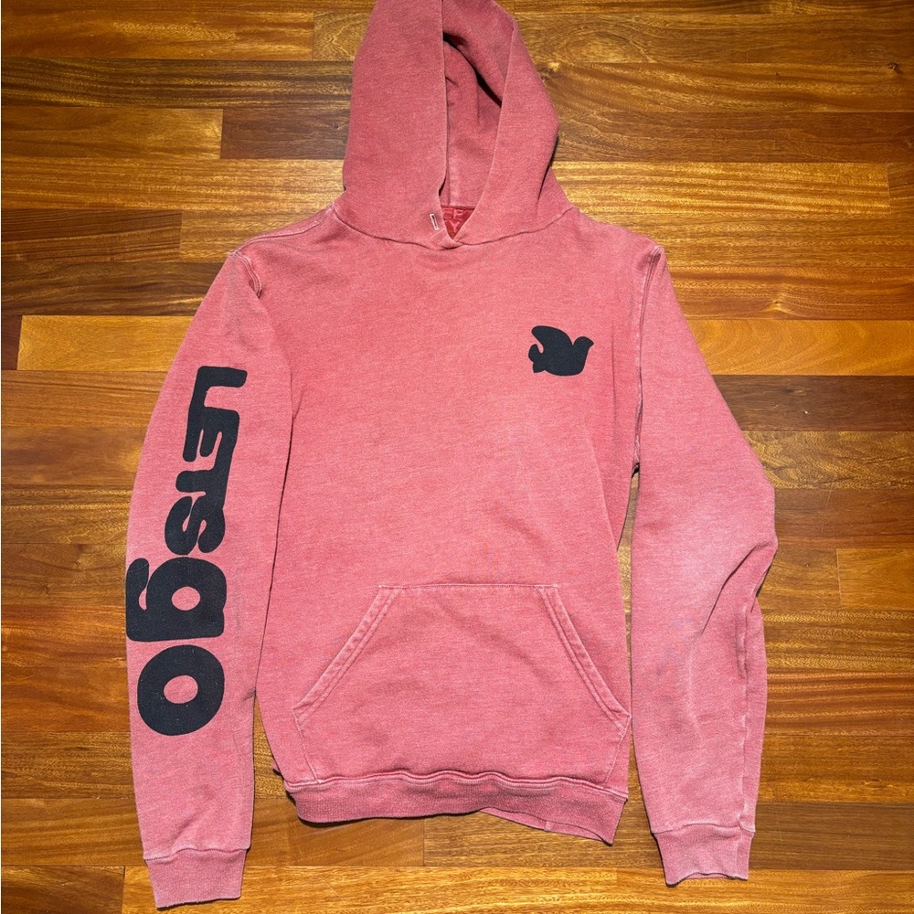 freecity faded rose pink logo hoodie